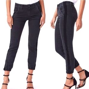 PAIGE Mayslie Denim Jogger with Velvet Stripe Inset Skinny Ankle